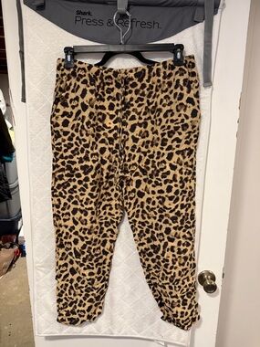 Zara Leopard Drawstring Pants NWT